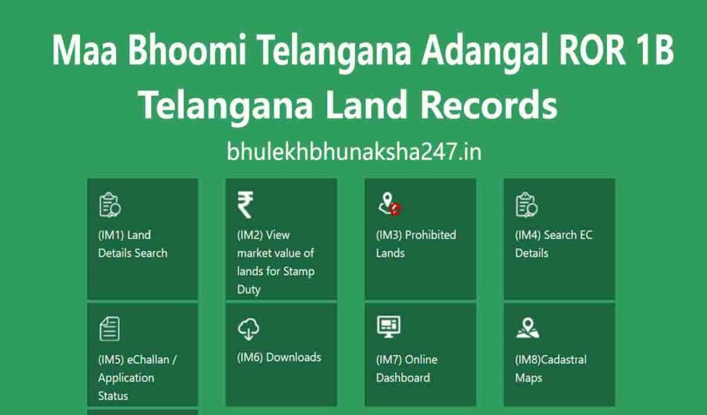 Telangana Bhulekh Land Records Adangal ROR 1B 