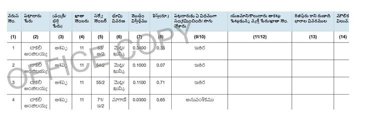 Maa Bhoomi Telangana Bhulekh Land Records Adangal ROR 1B 