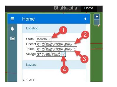 bhu naksha kerala check emaps